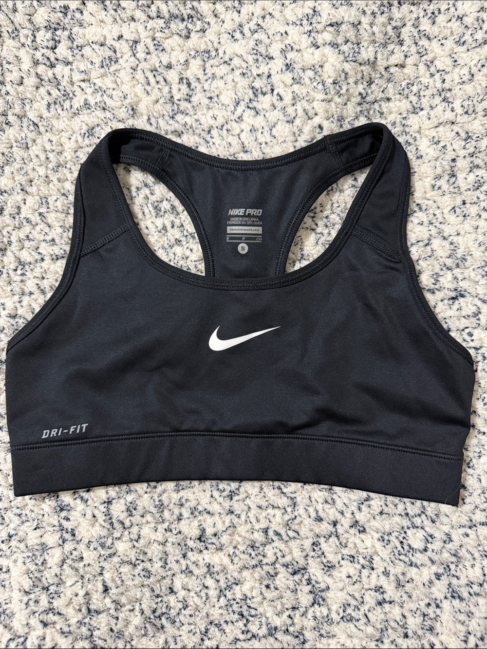 Nike Black & White Dri-FIT Racerback Sports Bra